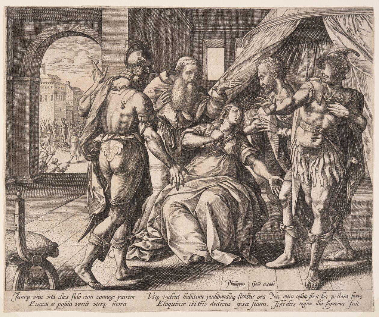 Lucretia Killing Herself, from The Story of Lucretia by Hendrick Goltzius