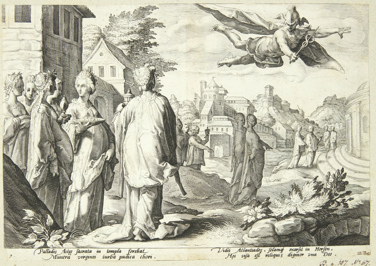 Mercury Falls in Love with Herse by Hendrick Goltzius