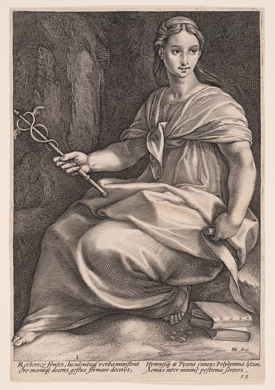 Polyhymnia, The Muse of Choral Poetry, from The Nine Muses by Hendrick Goltzius