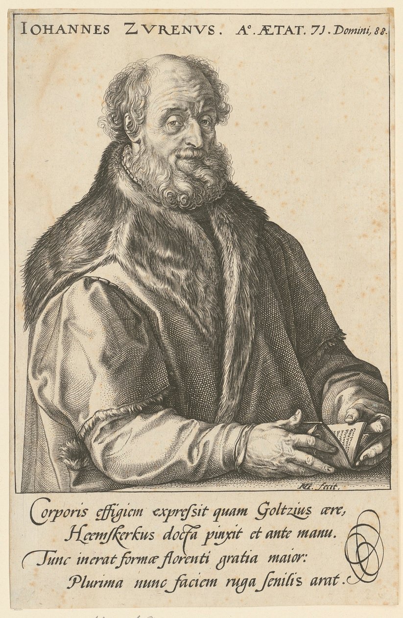 Portrait of Jan van Zuren [Suren; Surenus] by Hendrick Goltzius