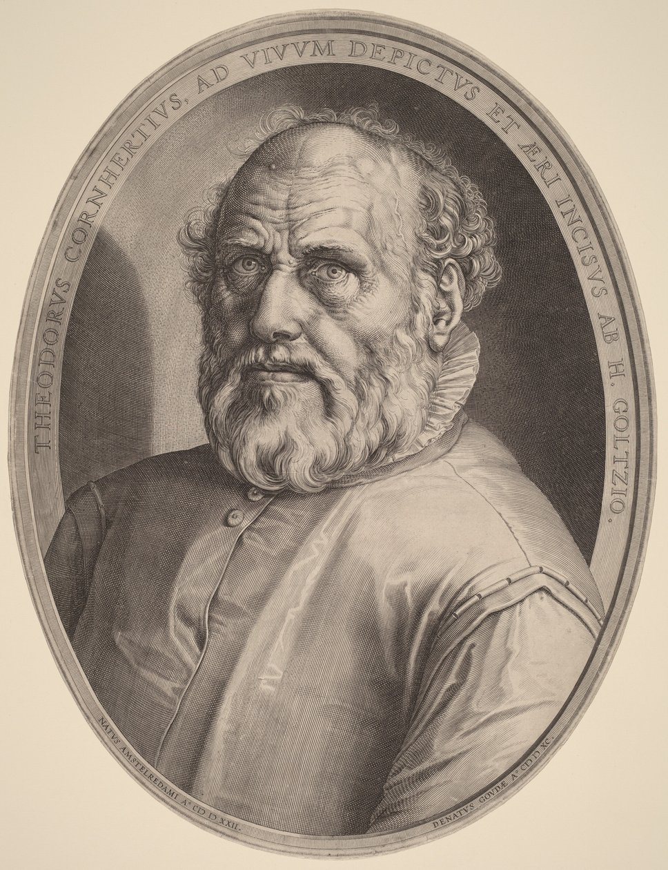 Portrait of Dirck Volckertsz. Coornhert by Hendrick Goltzius