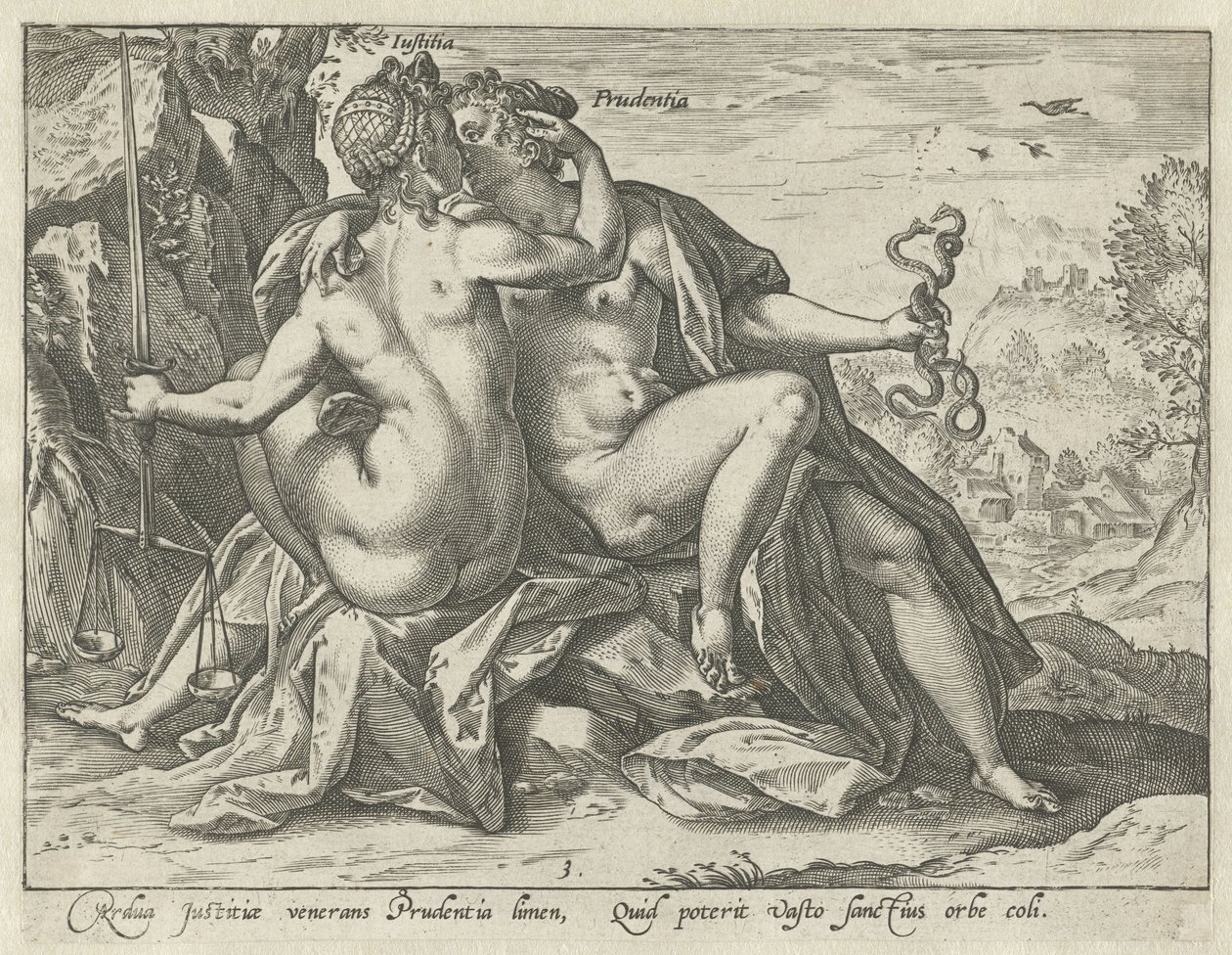 Justice and Prudence by Hendrick Goltzius
