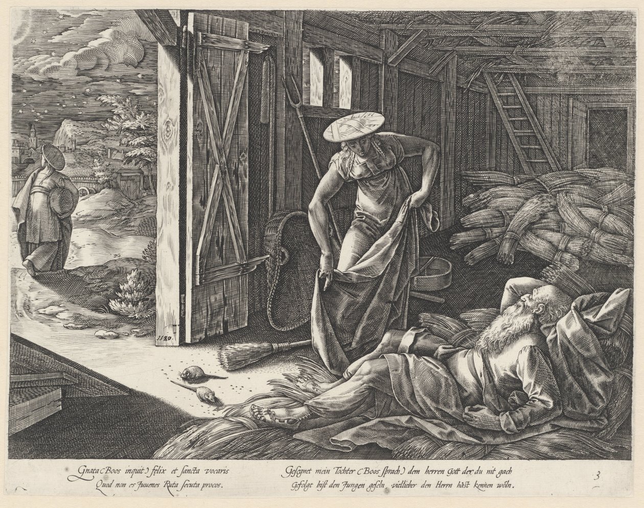 Ruth and Boaz in the Granary (The Story of Ruth) by Hendrick Goltzius