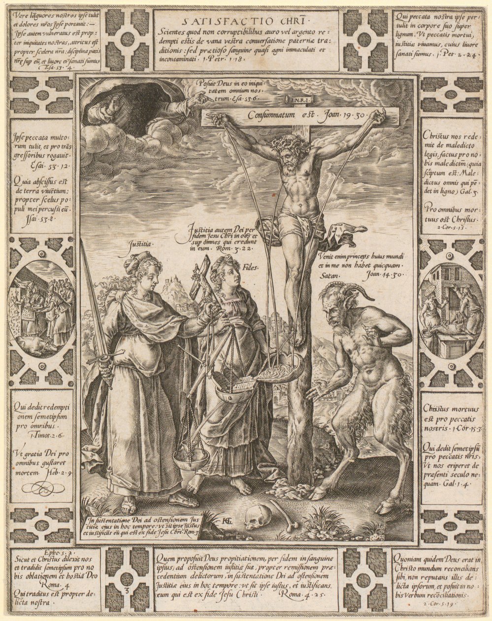 Satisfaction of Christ, Sheet 3 of the Series "Allegories of the Christian Faith" by Hendrick Goltzius