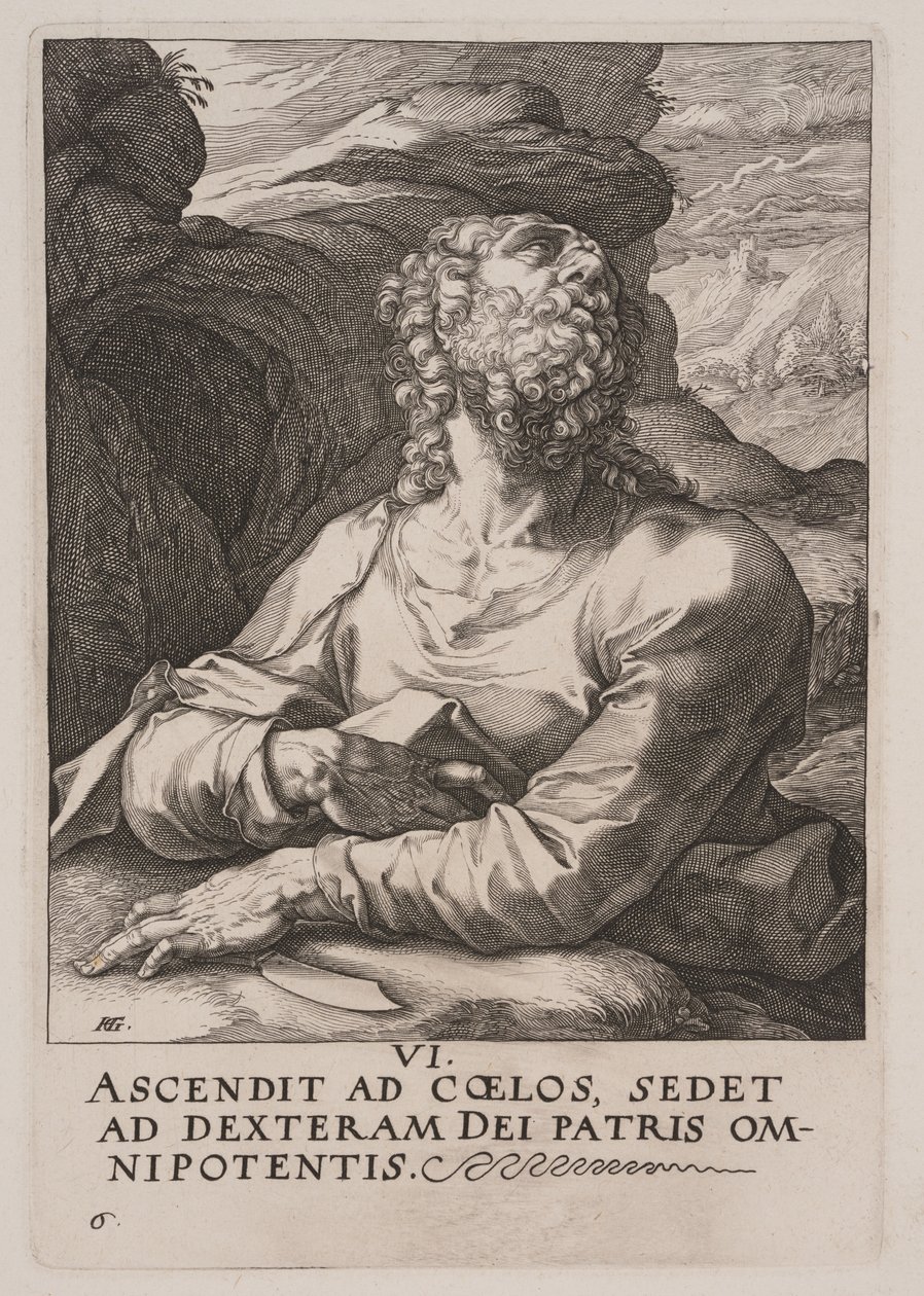 St Bartholomew, from Christ, the Apostles and St Paul with the Creed by Hendrick Goltzius