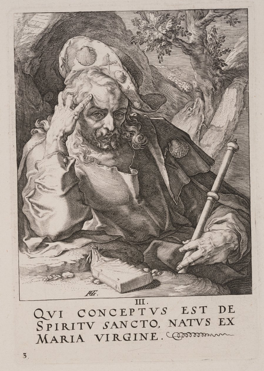 St James the Great, from Christ, the Apostles and St Paul with the Creed by Hendrick Goltzius