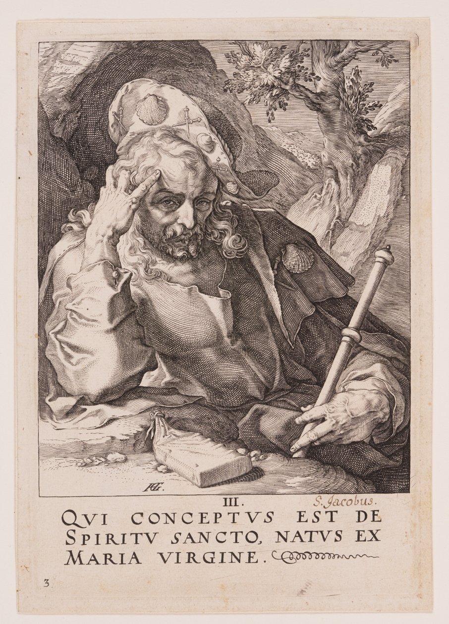St James the Great, from Christ, the Apostles and St Paul with the Creed by Hendrick Goltzius
