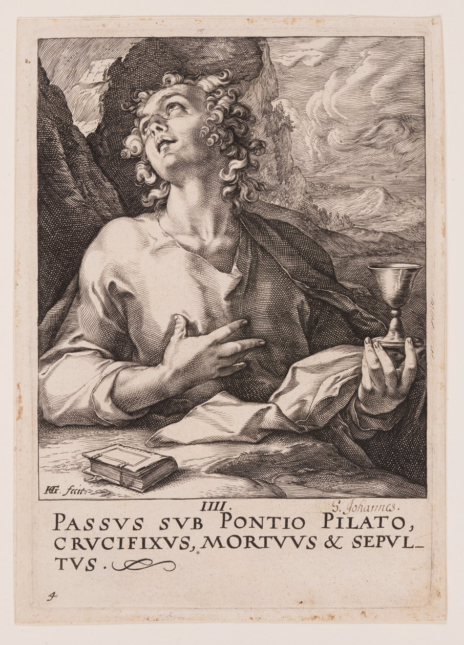 St John, from Christ, the Apostles and St Paul with the Creed by Hendrick Goltzius