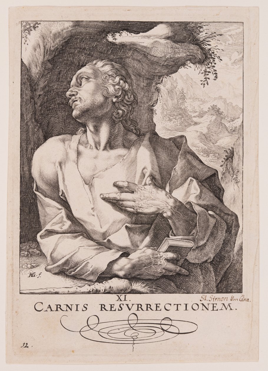 St Jude Thaddeus, from Christ, the Apostles and St Paul with the Creed by Hendrick Goltzius
