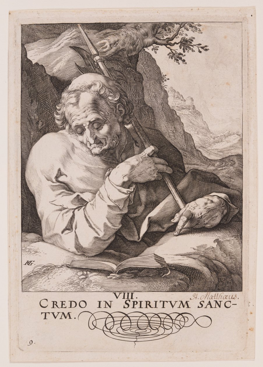 St Matthew, from Christ, the Apostles and St Paul with the Creed by Hendrick Goltzius