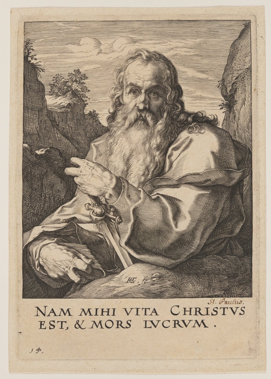 St Paul, from Christ, the Apostles and St Paul with the Creed by Hendrick Goltzius