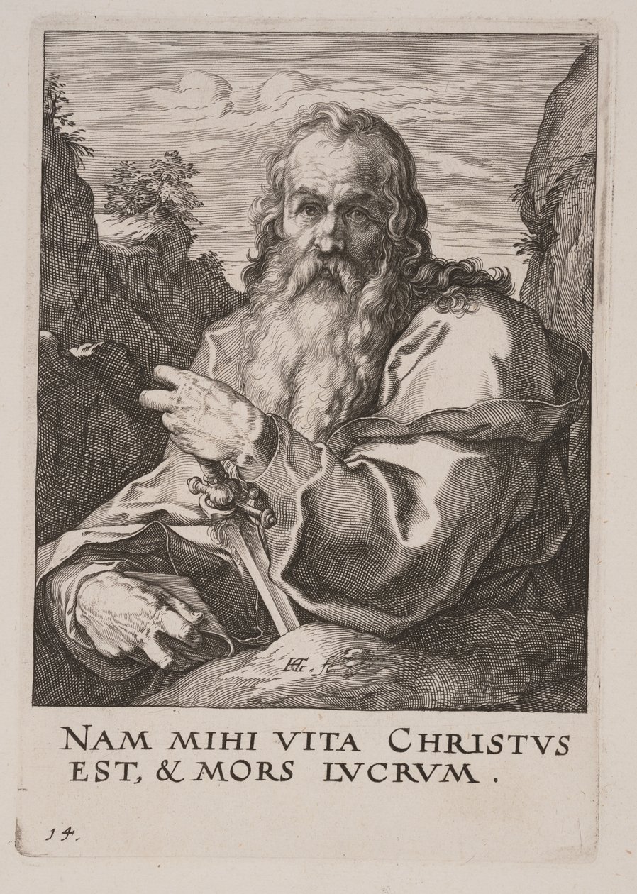 St Paul, from Christ, the Apostles and St Paul with the Creed by Hendrick Goltzius