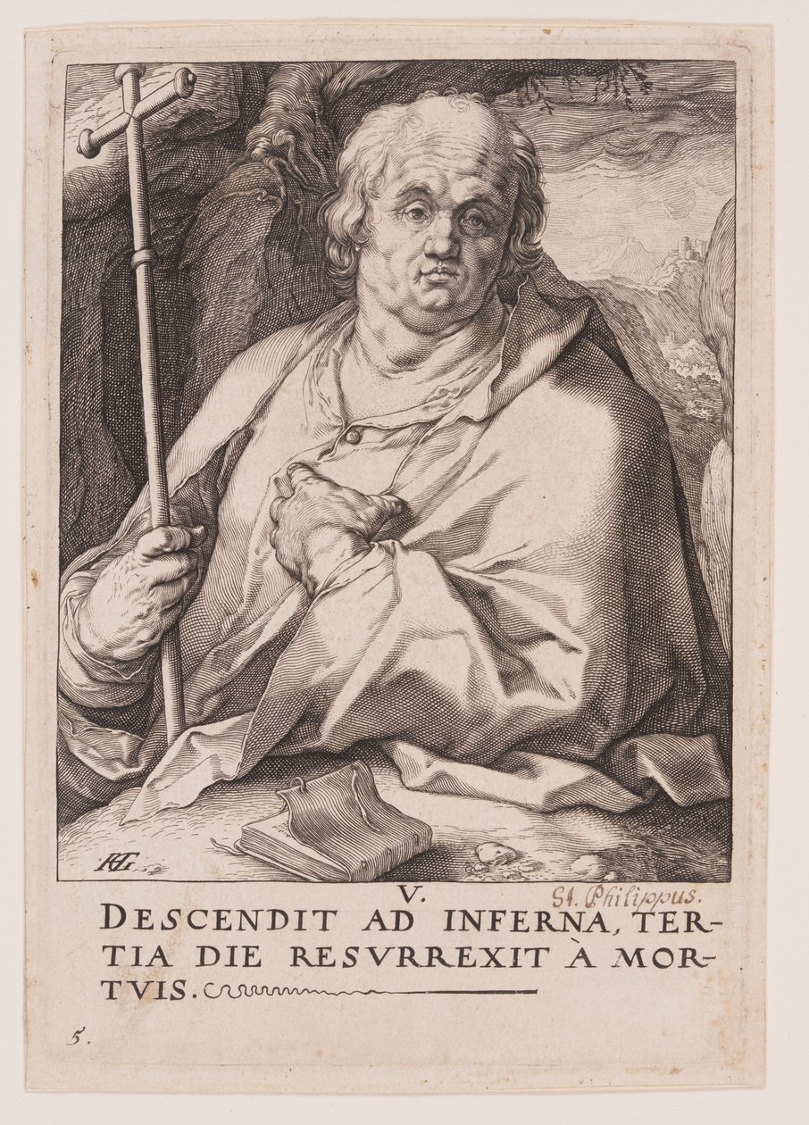 St Philip, from Christ, the Apostles and St Paul with the Creed by Hendrick Goltzius