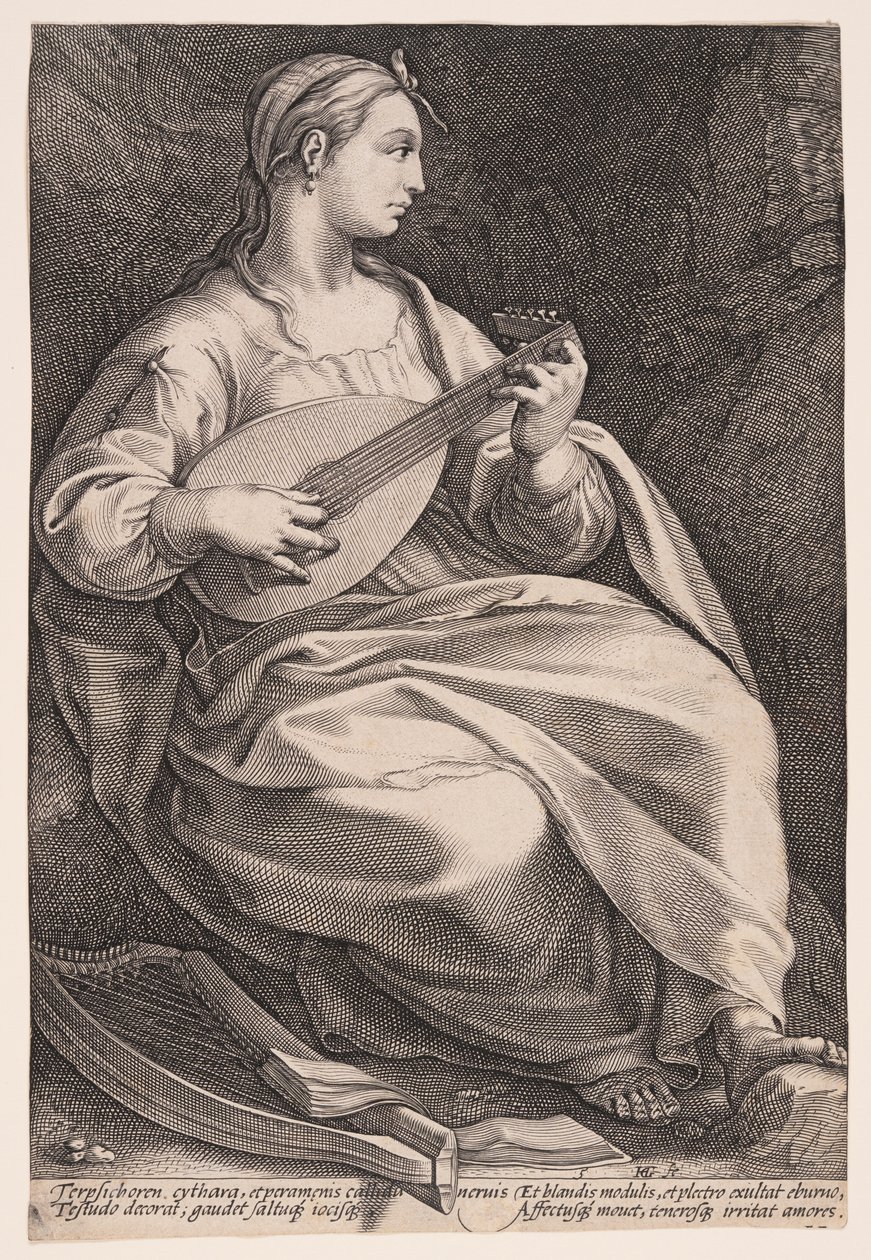 Terpsichore, The Muse of Dance, from The Nine Muses by Hendrick Goltzius