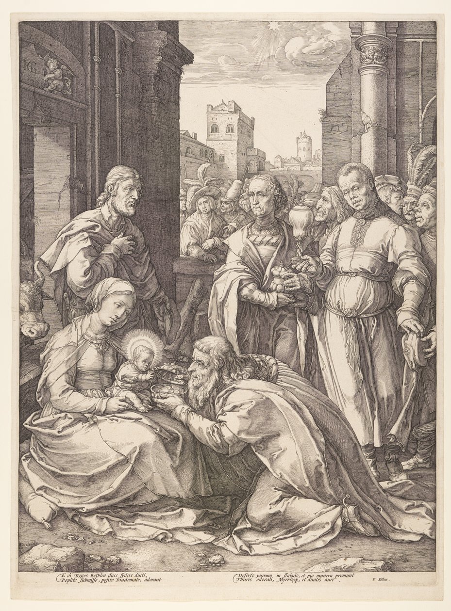 The Adoration of the Magi, from The Birth and Early Life of Christ by Hendrick Goltzius
