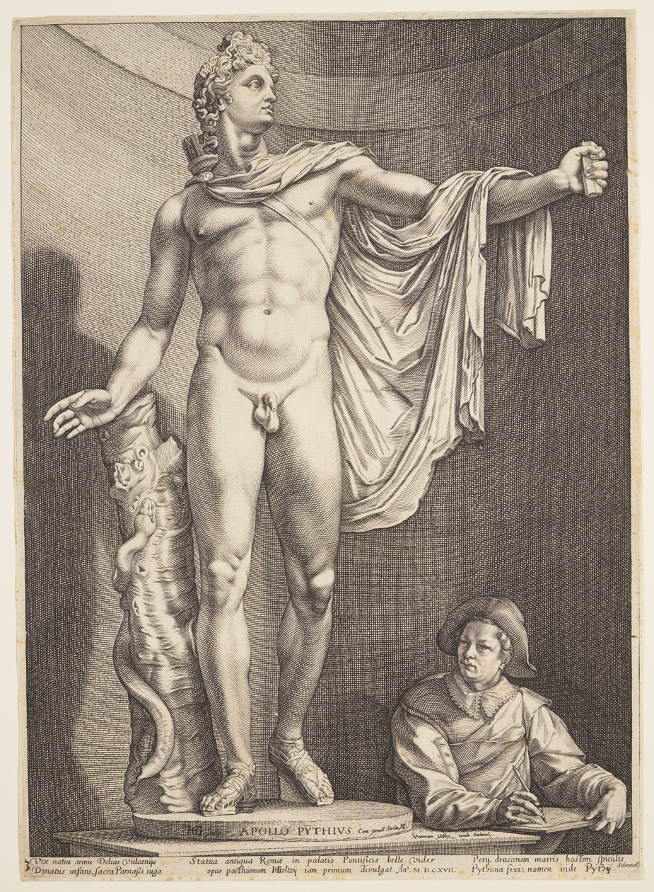 The Apollo of Belvedere, from Three Famous Antique Statues at Rome by Hendrick Goltzius