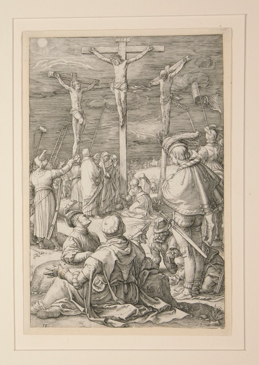 The Crucifixion, from The Passion, #10 in a series of 12 engravings by Hendrick Goltzius