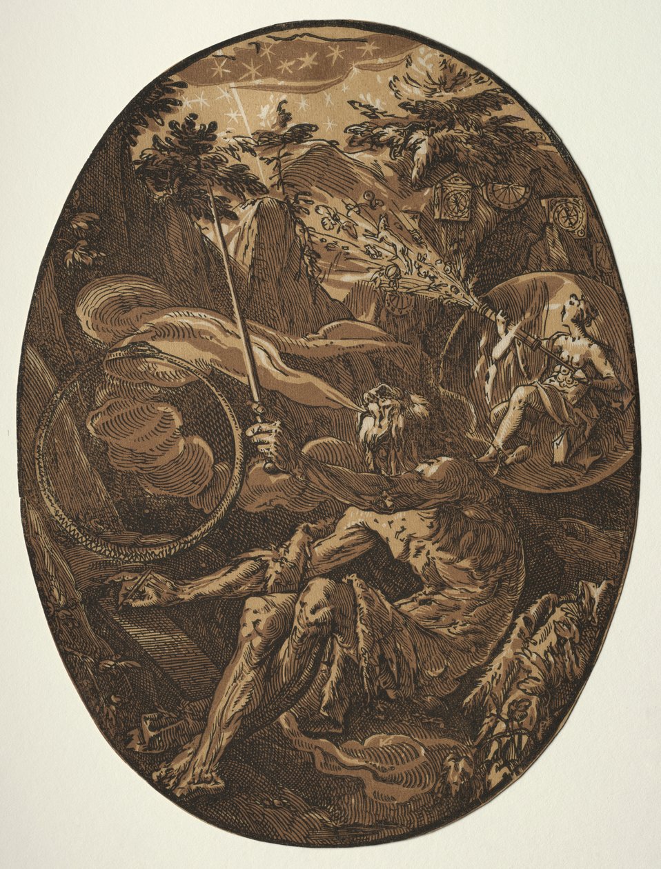The Deities: Demogorgon in the Cave of Eternity by Hendrick Goltzius