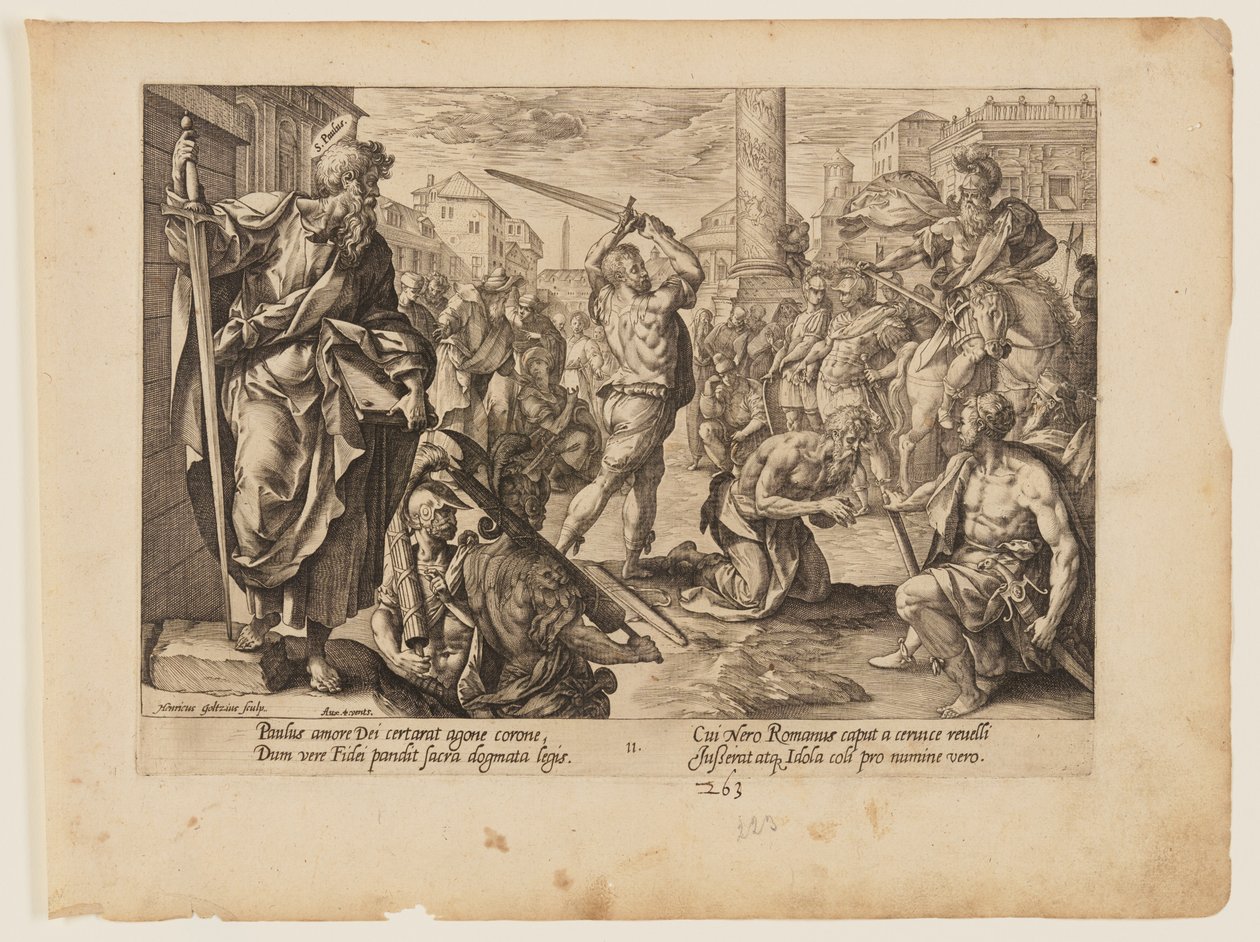 The Martyrdom of St Paul, from The Martyrdom of Christ and the Apostles by Hendrick Goltzius