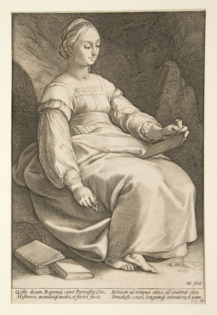 The Nine Muses: Clio, #4 in a series of 9 by Hendrick Goltzius