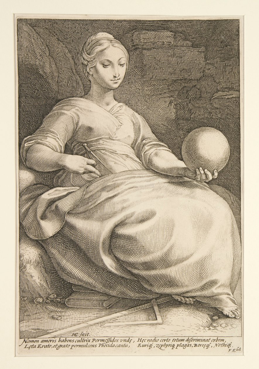 The Nine Muses: Erato, #7 in a series of 9 by Hendrick Goltzius