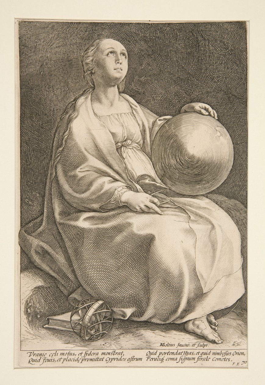 The Nine Muses: Urania, #9 in a series of 9 by Hendrick Goltzius