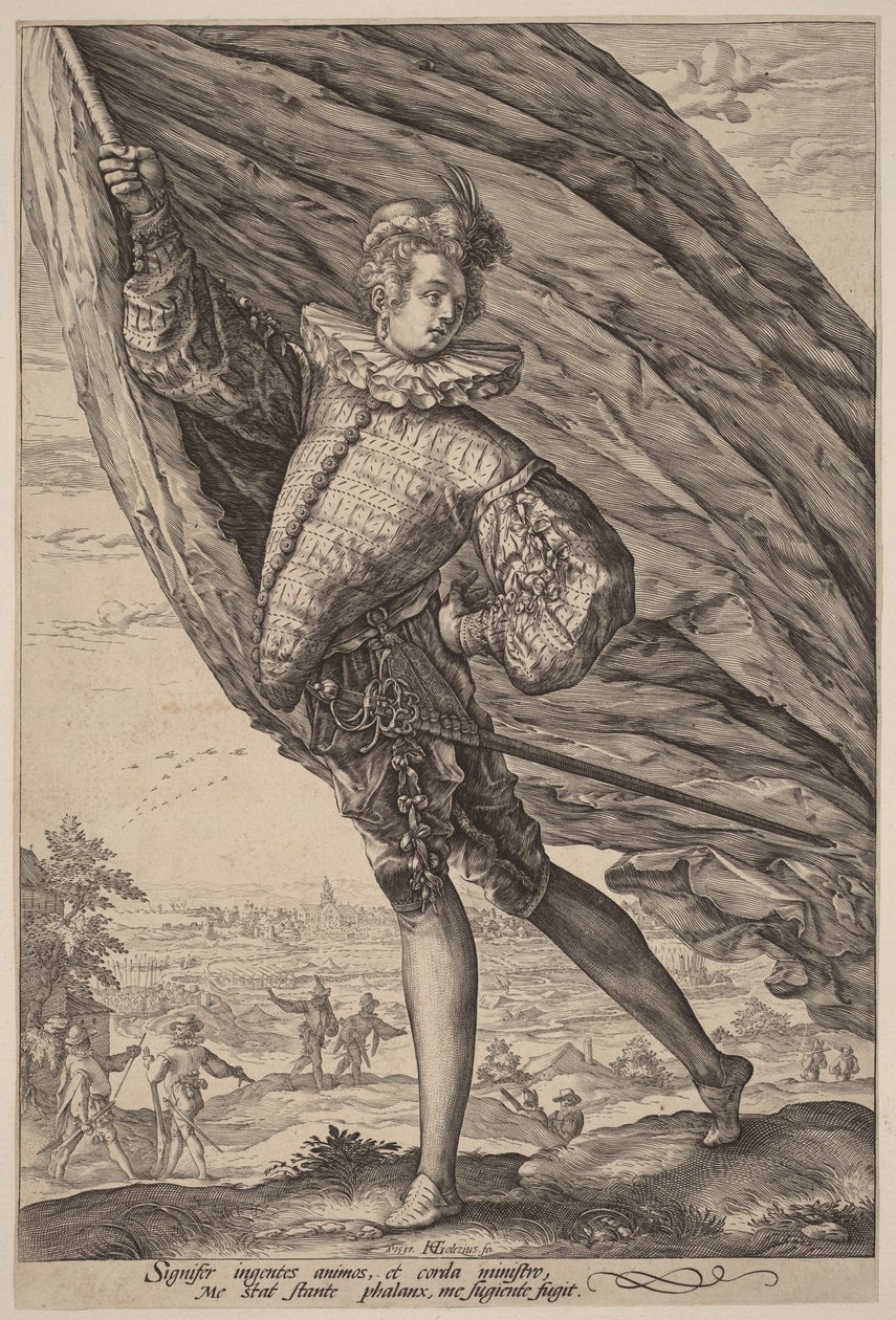 The Standard Bearer, Turned to Left by Hendrick Goltzius