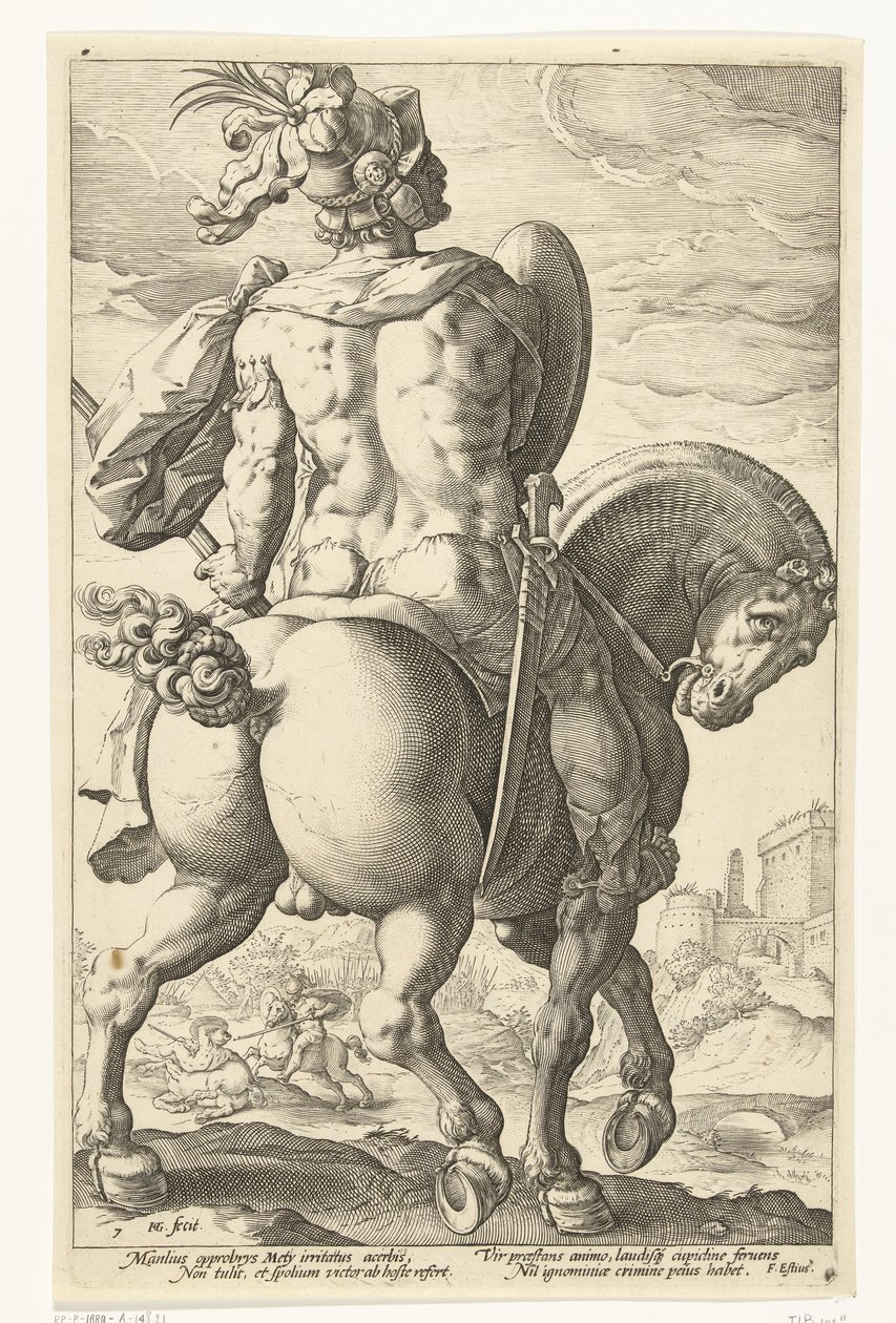 Titus Manlius on Horseback by Hendrick Goltzius