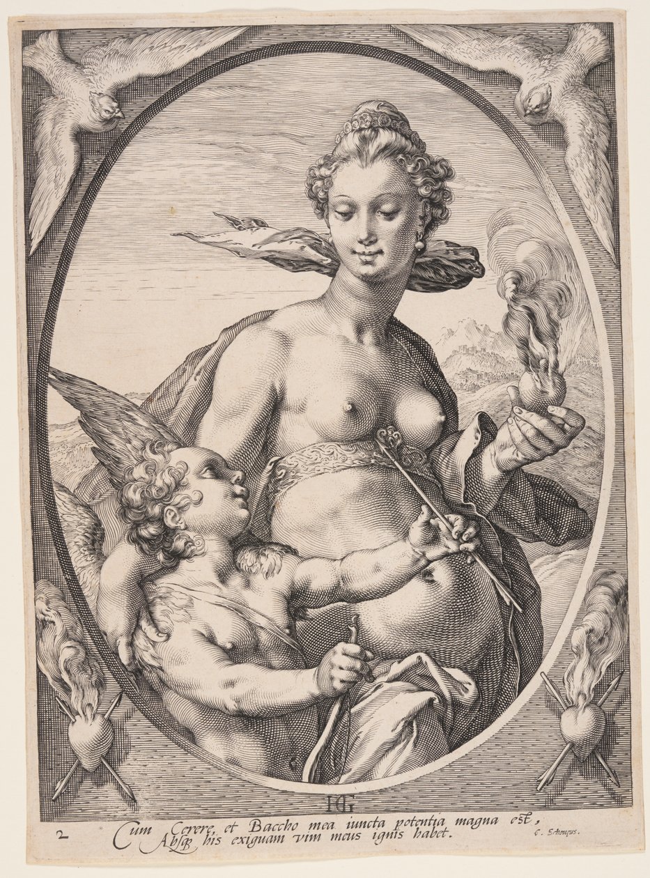 Venus and Amor, from Three Pagan Gods or Goddesses by Hendrick Goltzius