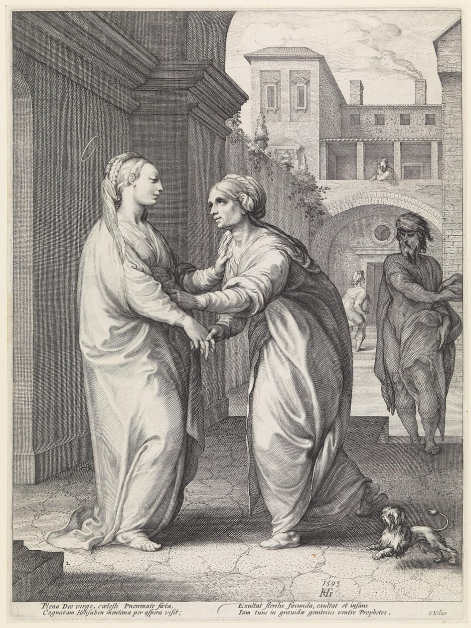 Visitation, Mary and Her Cousin Elizabeth by Hendrick Goltzius