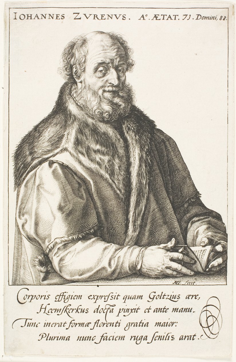 Jan van Zuren (1517-1591) publisher, burgomaster of Haarlem by Hendrick Goltzius