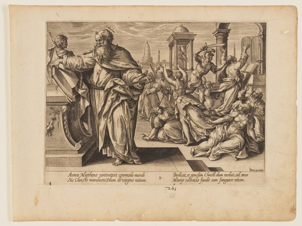 The Martyrdom of St Matthew, from The Martyrdom of Christ and the Apostles by Hendrick Goltzius