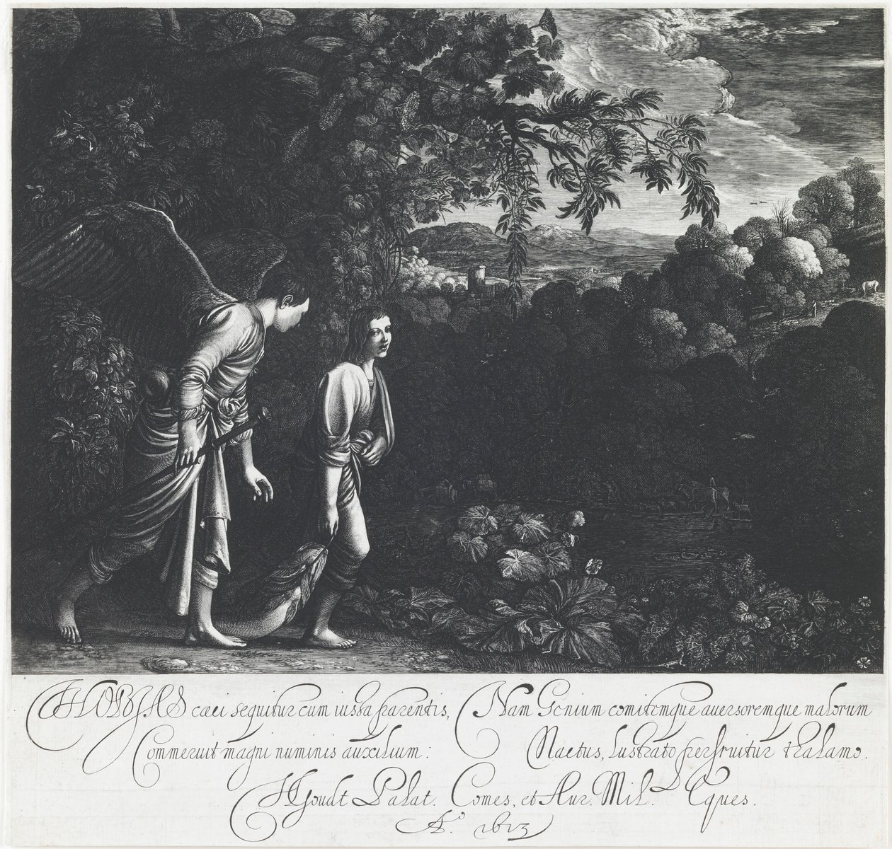 Tobias with the Angel by Hendrick Goudt