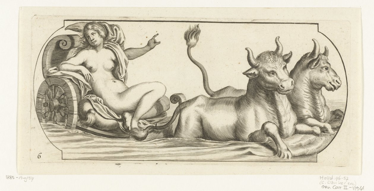 Europa on a chariot (series title: New Book of Gods and Goddesses of the Sea) by Hendrick de Keyser (I)
