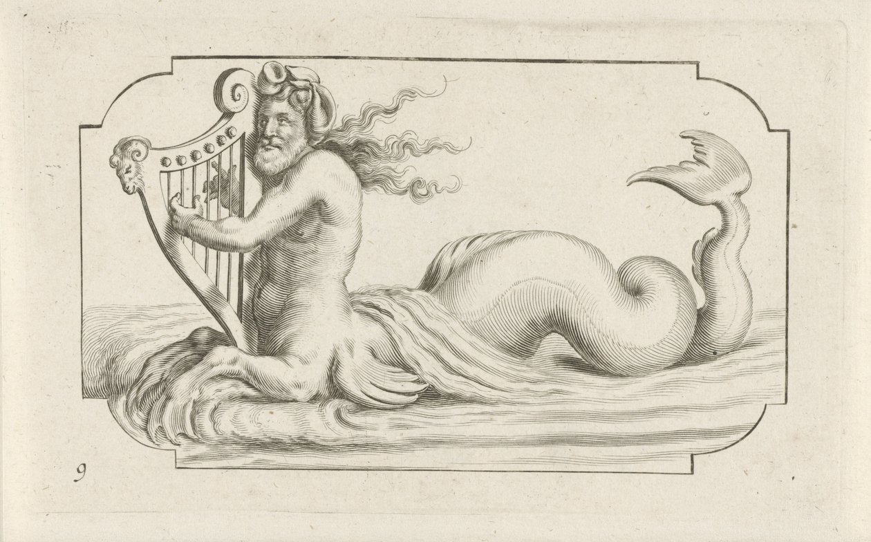 Triton Playing a Harp by Hendrick de Keyser (I)
