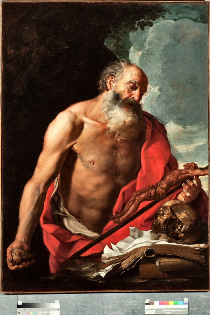 Representation of Saint Jerome. Painting by Hendrik van Somer by Hendrick van Somer