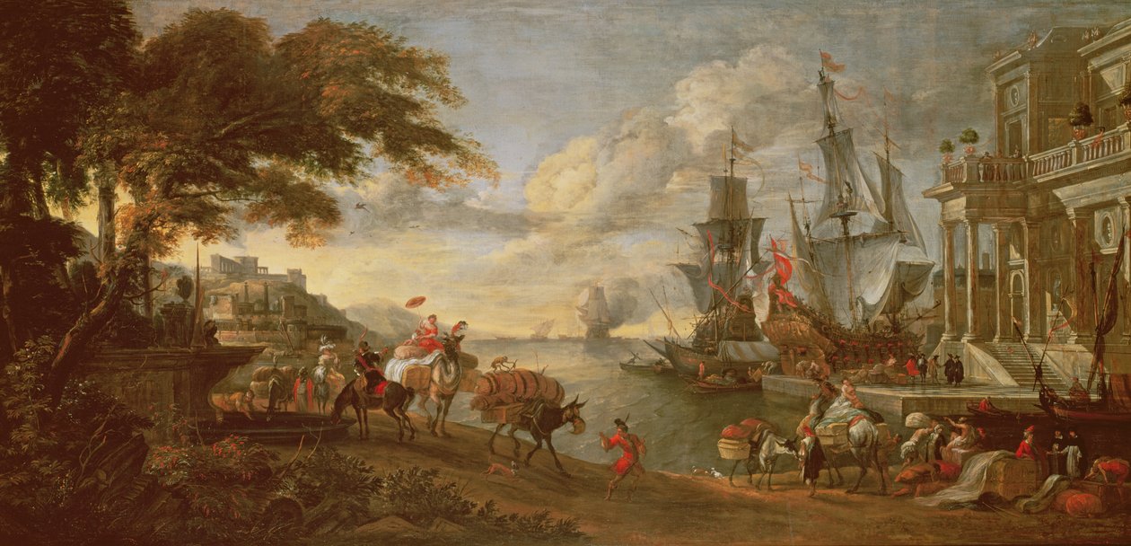 View of a Port in the Orient by Hendrik van Minderhout