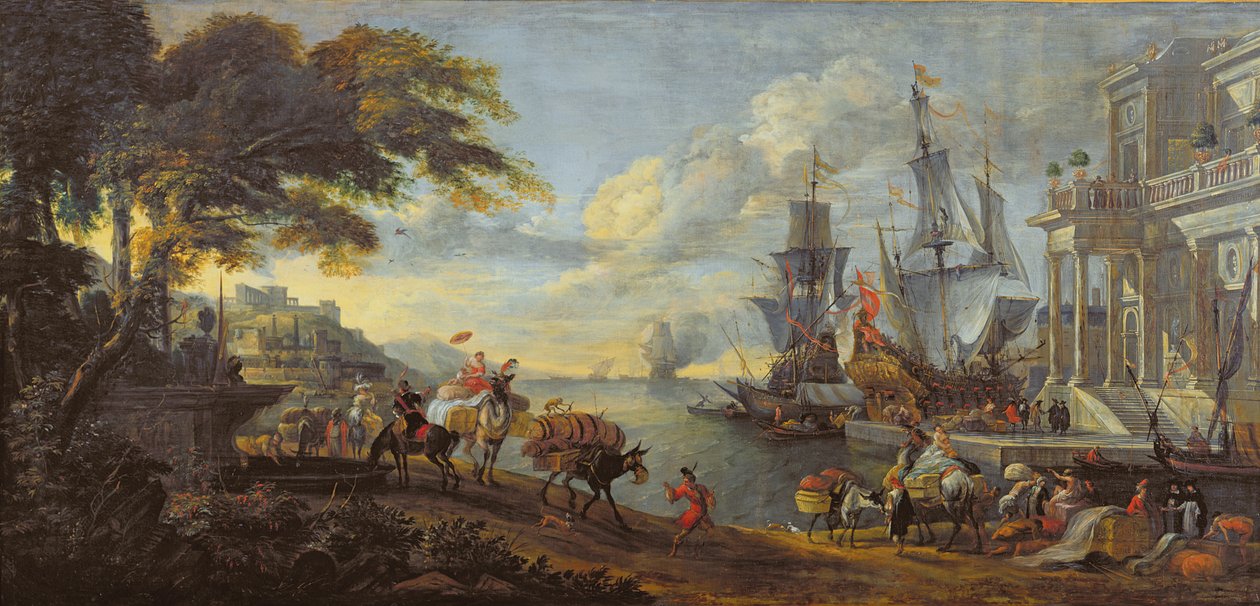 View of an Oriental Port, 1688 by Hendrik van Minderhout