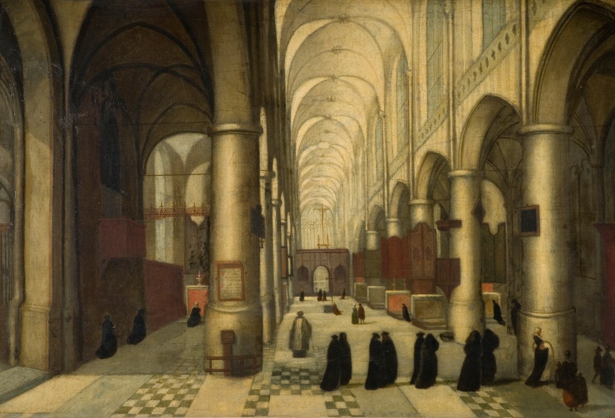 St. Pieters at Louvain, a Christening Party by Hendrik van Steenwyck