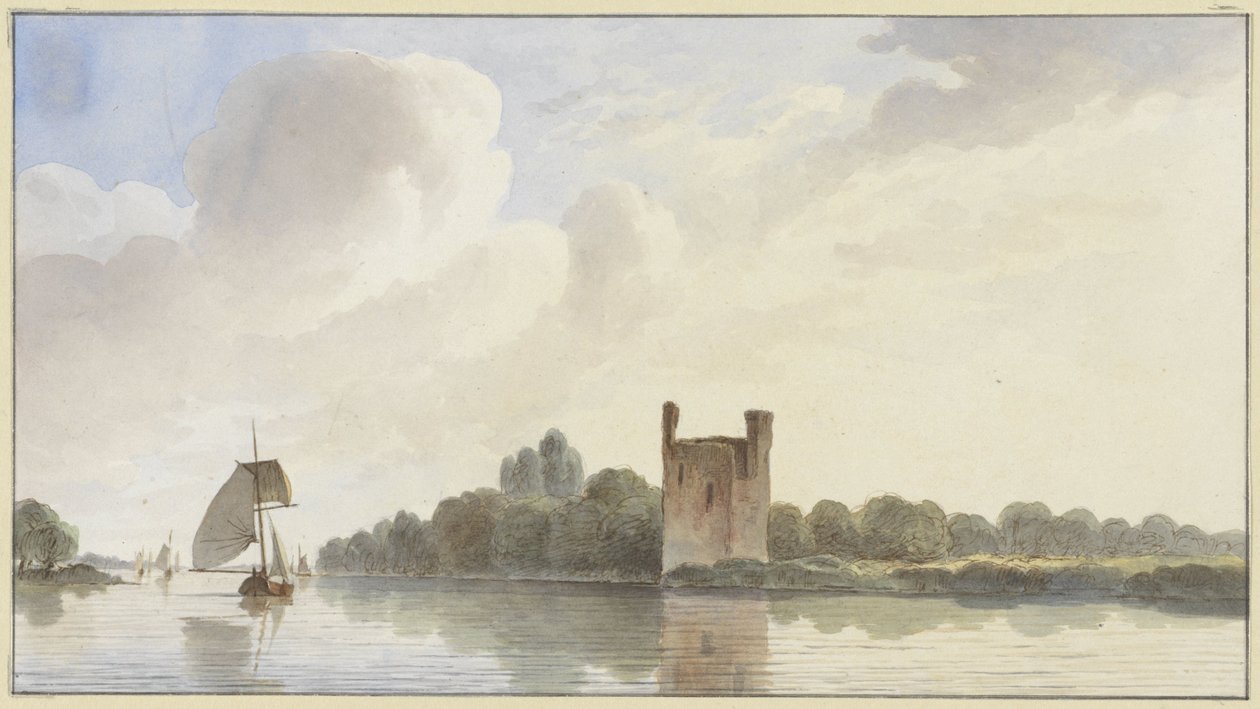 Ruins of Huis te Merwede near Dordrecht on the Maas by Hendrik Abraham Klinkhamer