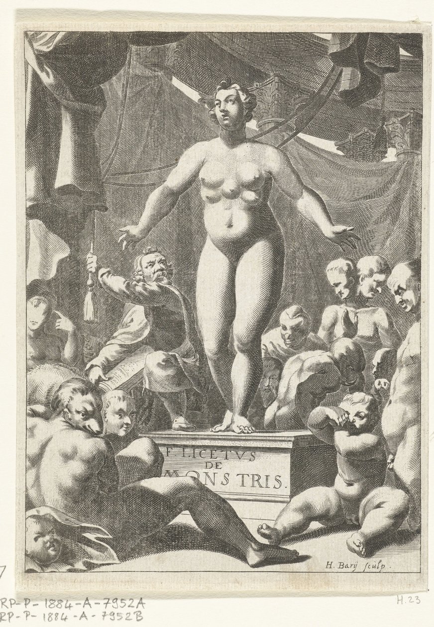 Naked Woman with Five Breasts (Title Page for Fortunius Licetus, De Monstris, Amsterdam 1665) by Hendrik Bary