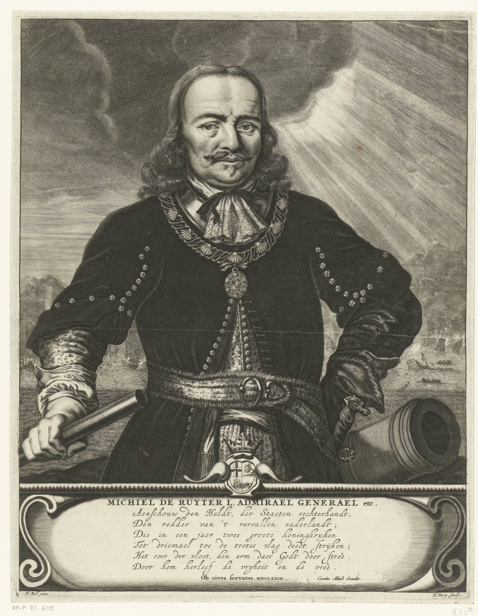 Portrait of Michiel Adriaansz. de Ruyter by Hendrik Bary