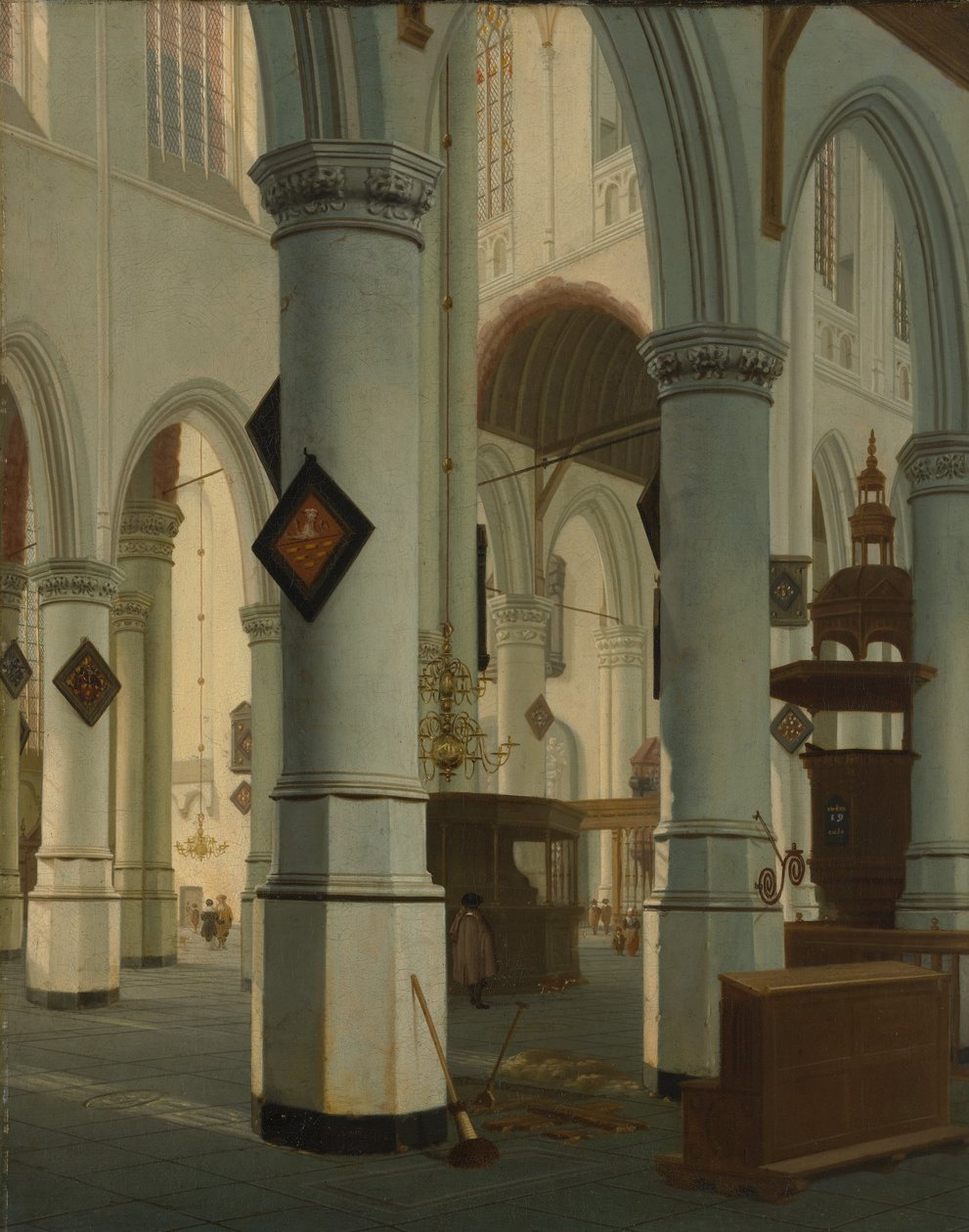 Interior of the Oude Kerk, Delft by Hendrik Cornelisz. van Vliet