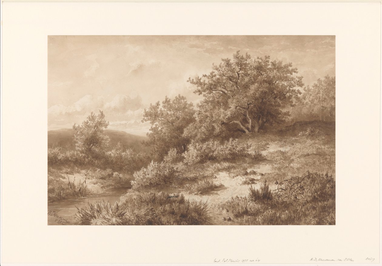 Landscape with Stream and Bushes by Hendrik Dirk Kruseman van Elten