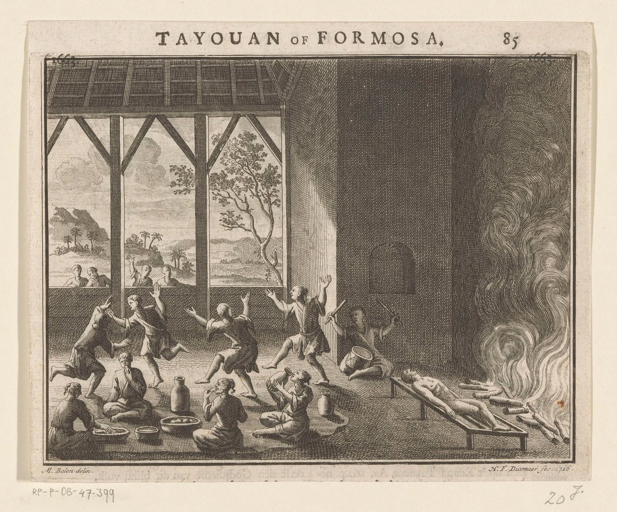 Part of the Funeral Ritual of the Inhabitants of Formosa by Hendrik Frans Diamaer