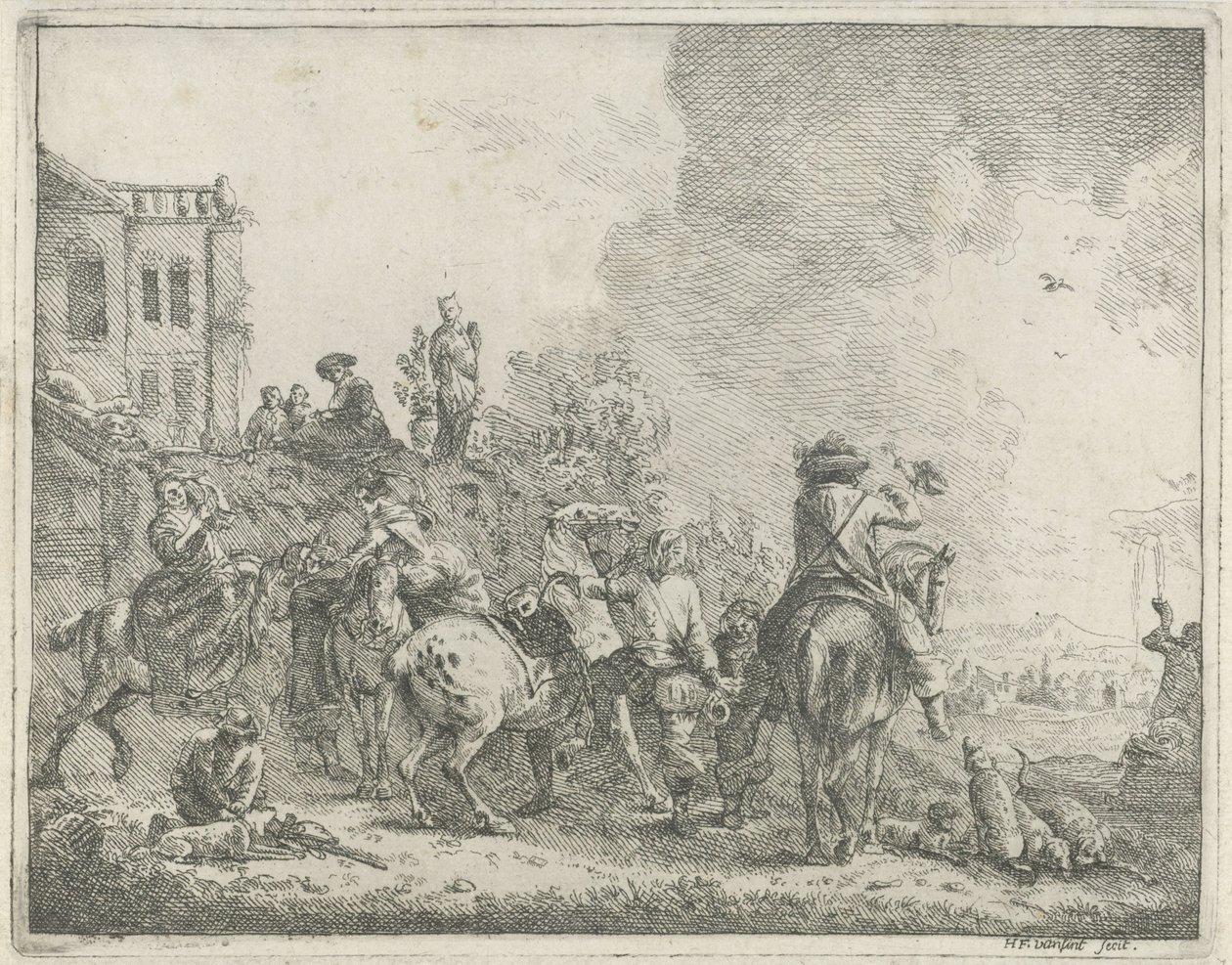 Falcon Hunt by Hendrik Frans van Lint
