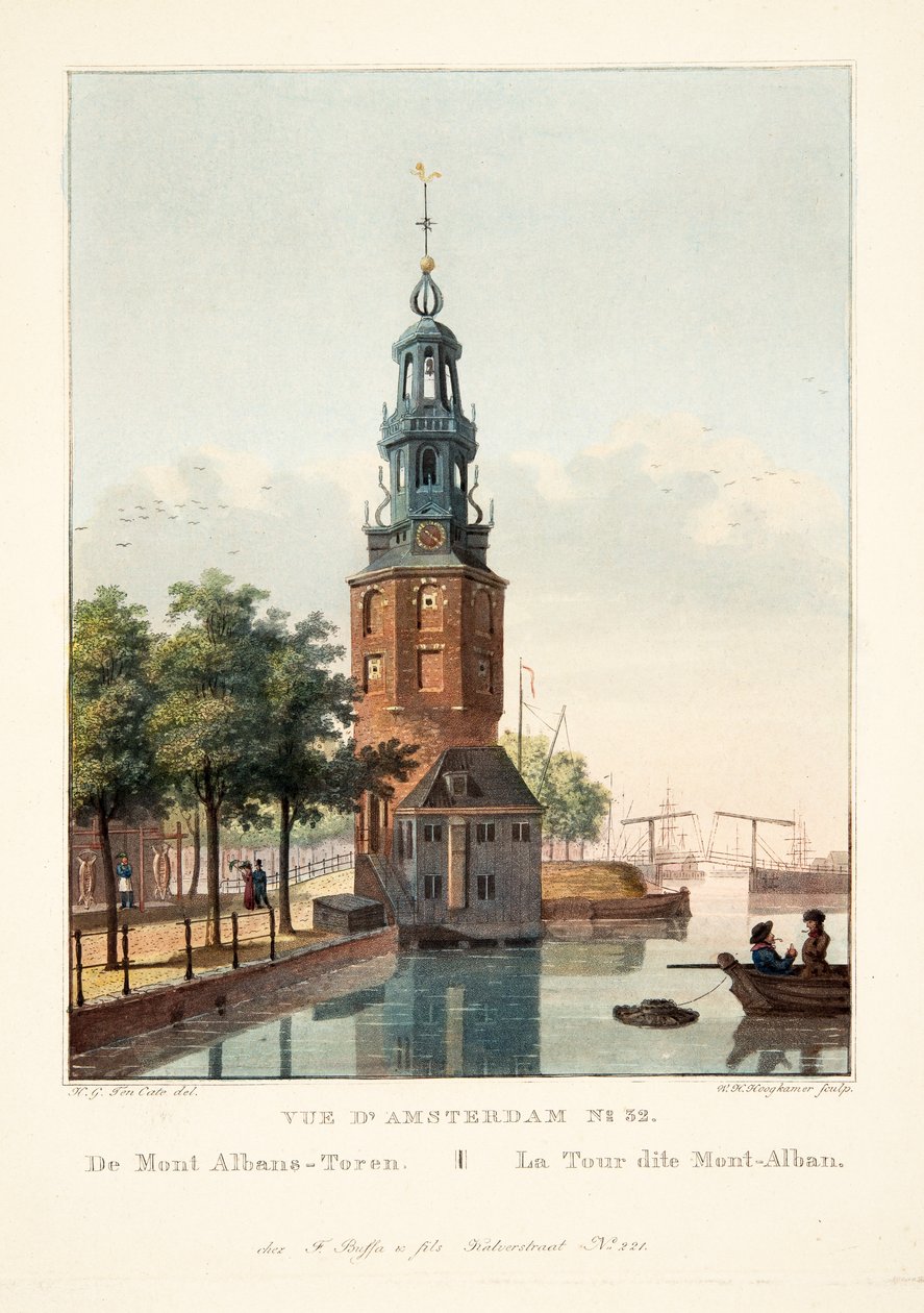 View of Amsterdam No.32. De Mont Albans-Toren. La Tour dite Mont-Alban, 1825 by Hendrik Gerrit ten Cate