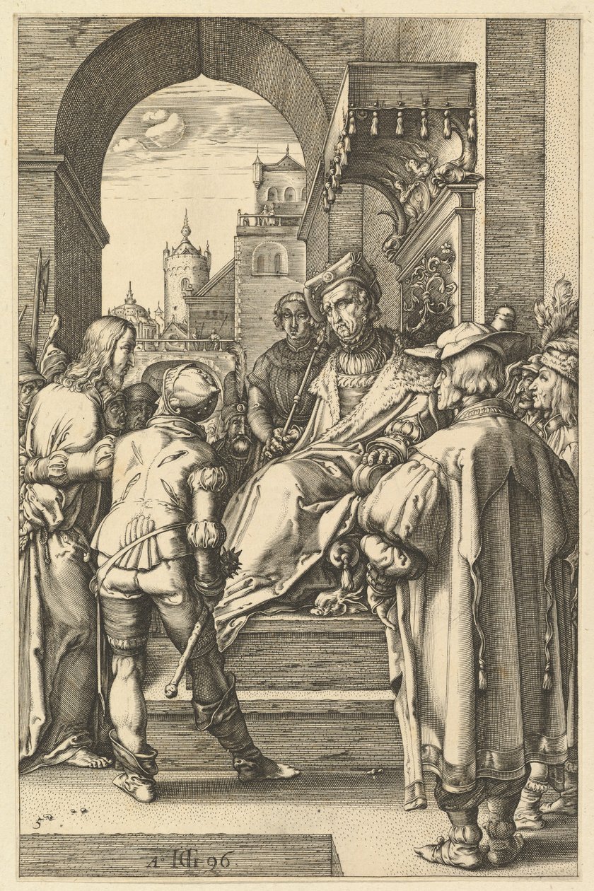 Christ before Pilate, from The Passion of Christ, 1596 by Hendrik Goltzius