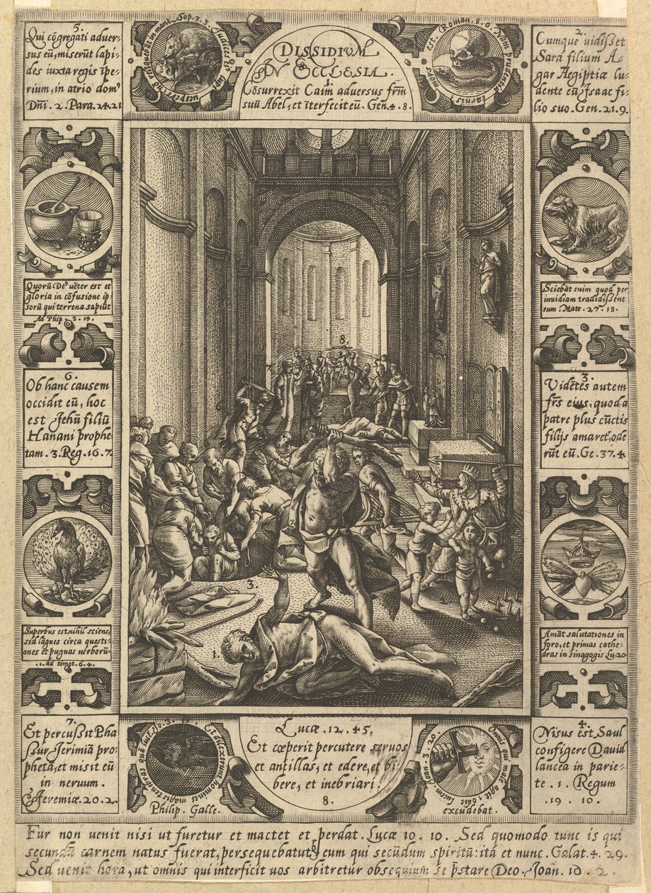 Dissension in the Church by Hendrik Goltzius