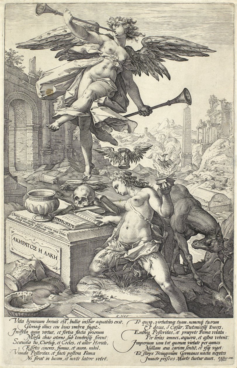 Fame and History, from Roman Heroes, 1586 by Hendrik Goltzius